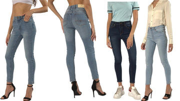 Womens Lily Lola Mid Rise Skinny Stretch Jeans – Slim Fit Denim Pants