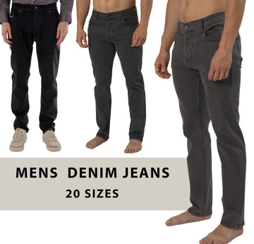 Men’s Tapered Fit Stretch Jeans – Cotton Denim Trousers