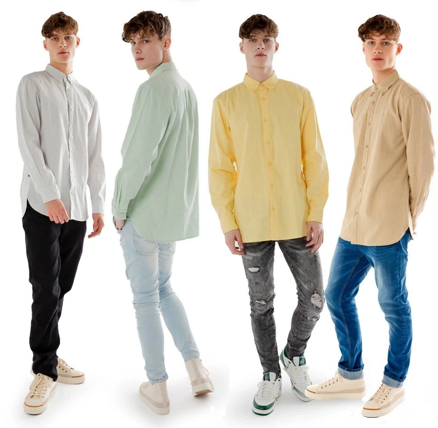 Men’s Plain Long Sleeve Shirt – Work & Business Casual Top