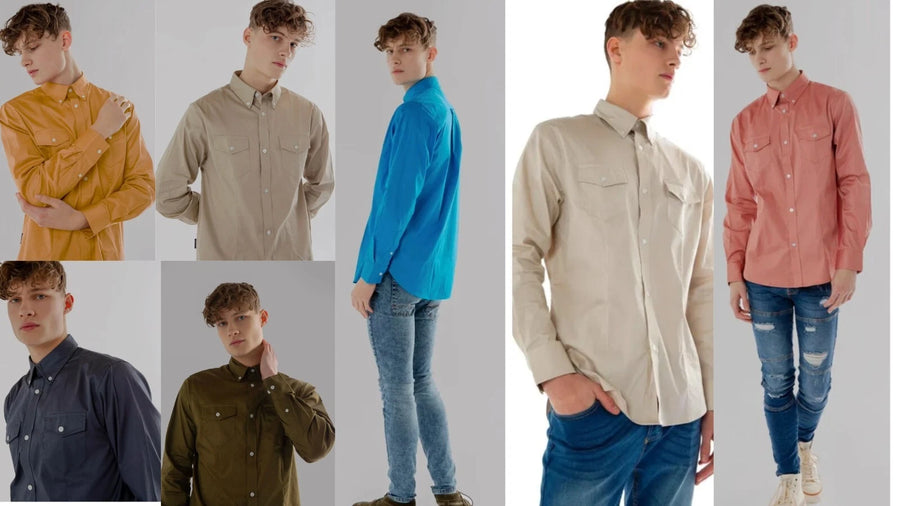 Men’s Long Sleeve Shirt – 2 Chest Pockets, Work & Casual Wear