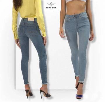 Womens Popy Mid Rise Skinny Stretch Jeans – Slim Fit Denim Pants