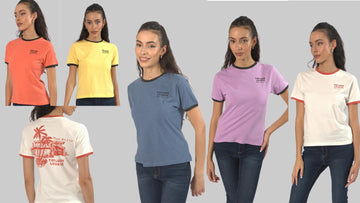 New Ladies Graphic Round Neck Tee – Active Casual T-Shirt, XS to 3XL
