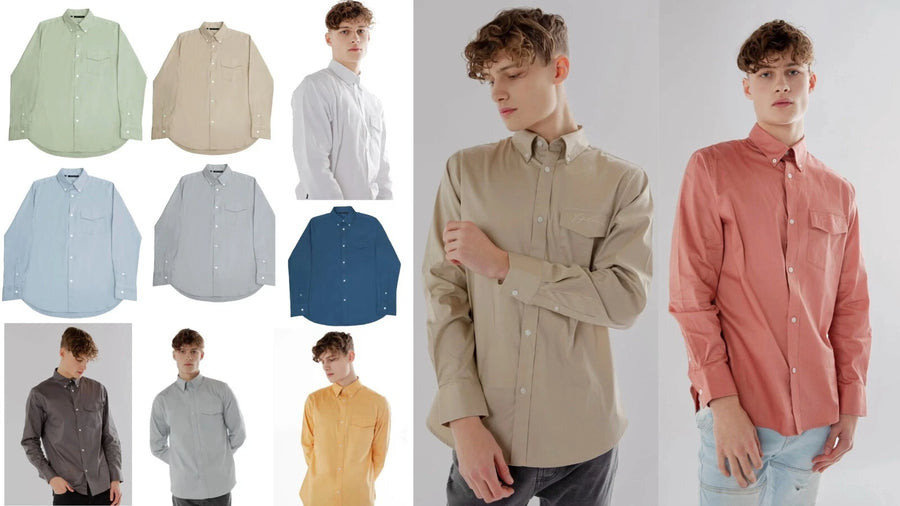 Men’s Plain Button-Up Long Sleeve Shirt – Work & Casual Style
