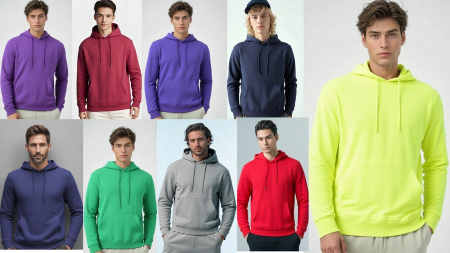 Men’s Classic Plain Hoodie – Soft Pullover Sweatshirt Outerwear